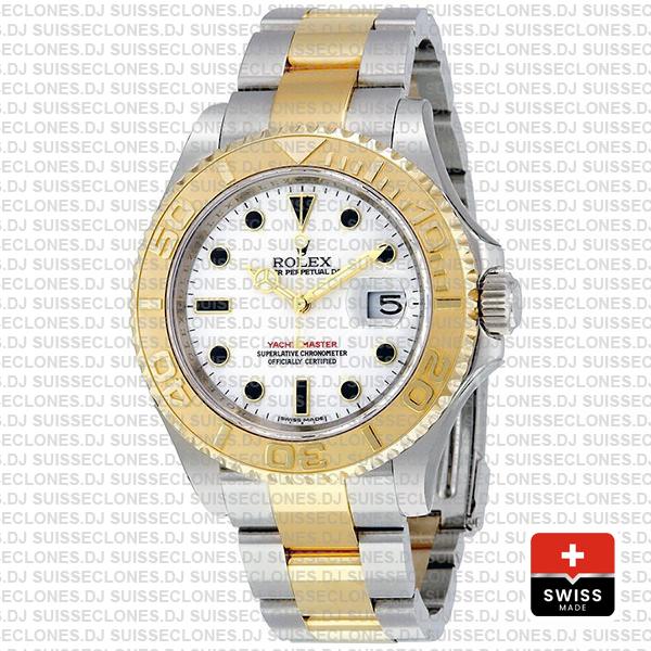 Rolex Oyster Perpetual Yacht-Master Two-Tone White Dial 40mm in Oystersteel & 18k Yellow Gold Bracelet Rolex Replica
