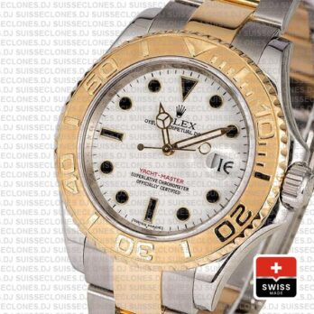 Rolex Yacht-Master Yellow Gold Two-Tone White Dial Swiss Replica Watch