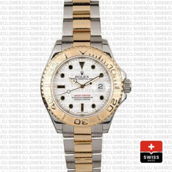 Rolex Yacht-Master Yellow Gold Two-Tone White Dial Swiss Replica Watch