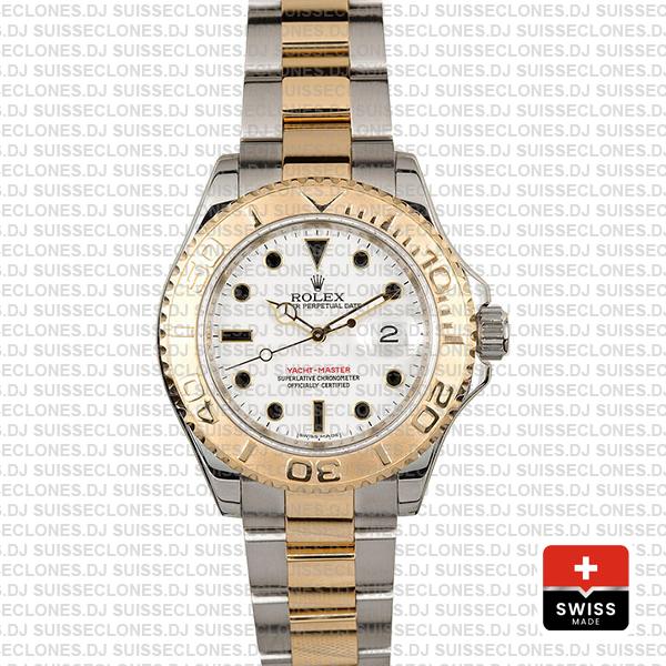 Rolex Yacht-Master Yellow Gold Two-Tone White Dial Swiss Replica Watch