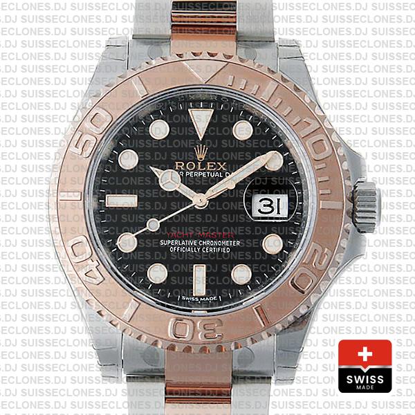 Rolex Yacht Master 2016 Rose Gold 2 Tone Black 40mm 116621