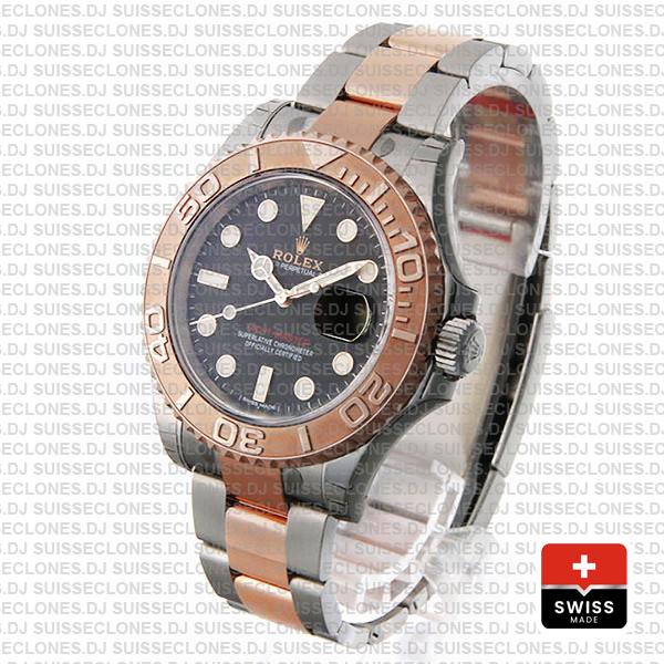 Rolex Yacht Master 2016 Rose Gold 2 Tone Black 40mm 116621