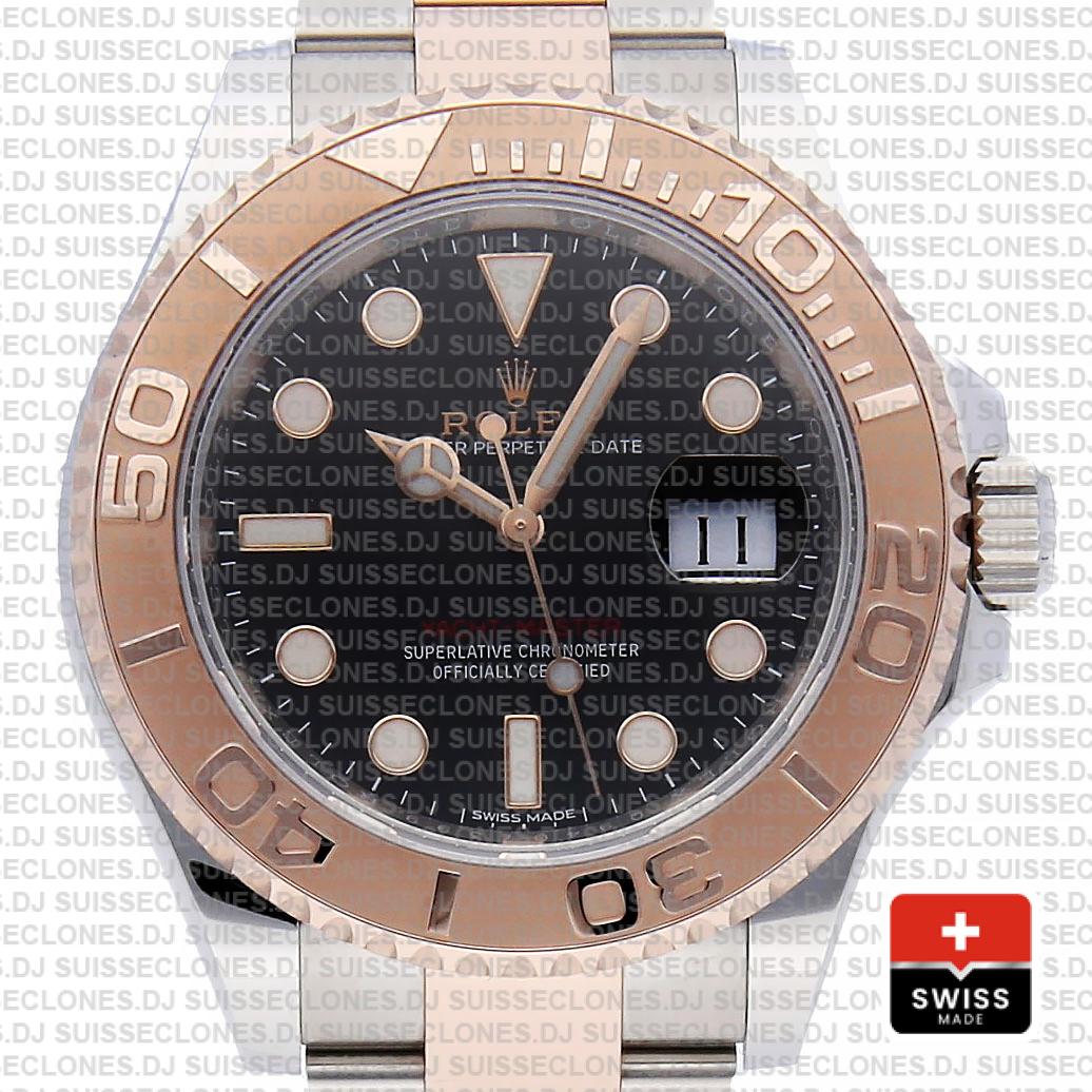 Rolex Yacht Master 2016 Rose Gold 2 Tone Black 40mm 116621