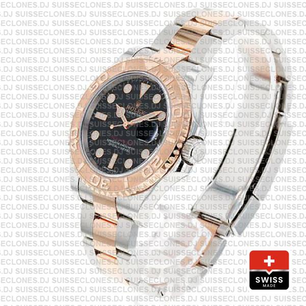 Rolex Yacht Master 2016 Rose Gold 2 Tone Black 40mm 116621