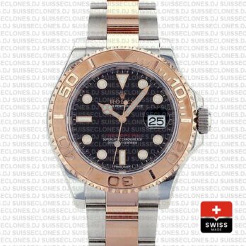 Rolex Yacht-Master 18k Rose Gold Two-Tone, Stainless Steel Black Dial 40mm Oyster Bracelet