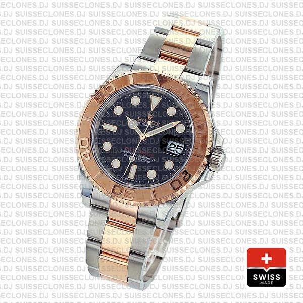 Rolex Yacht Master 2016 Rose Gold 2 Tone Black 40mm 116621
