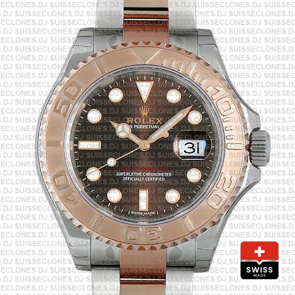 Rolex Yacht-Master 2016 18k Rose Gold Two-Tone, Chocolate Dial 40mm, 904L Steel Swiss Replica Watch