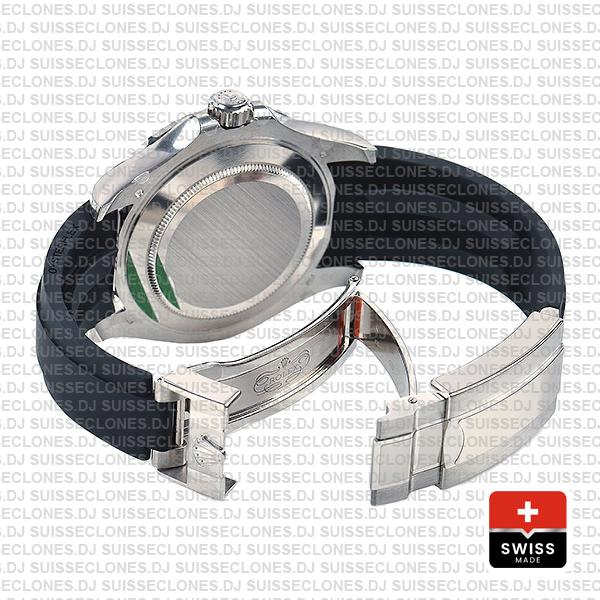 Rolex Yacht Master 42mm Rubber 18k White Gold 904l Steel Black Dial Ceramic Bezel 226659 Swiss Replica