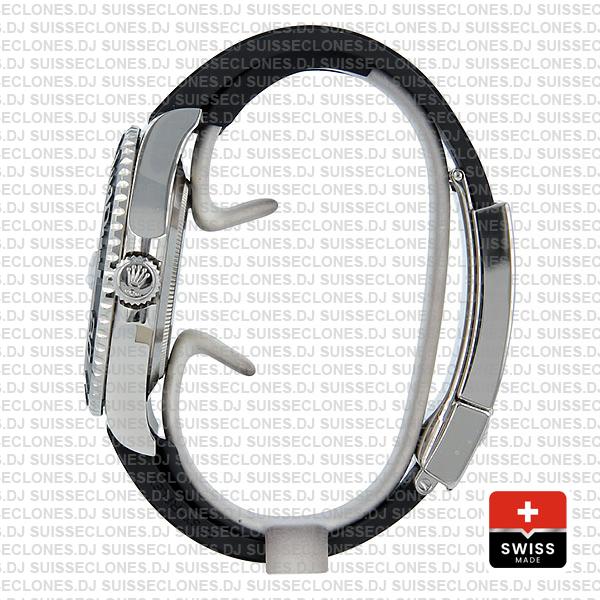 Rolex Yacht Master 42mm Rubber 18k White Gold 904l Steel Black Dial Ceramic Bezel 226659 Swiss Replica