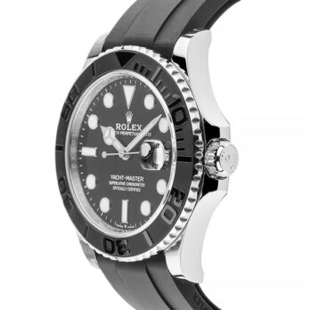 Rolex Yacht Master 42mm Rubber 18k White Gold 904l Steel Black Dial Ceramic Bezel 226659 Swiss Replica