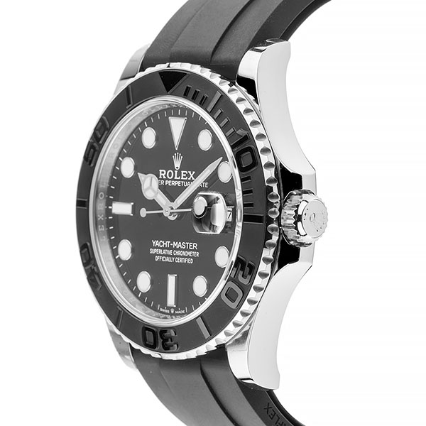Rolex Yacht Master 42mm Rubber 18k White Gold 904l Steel Black Dial Ceramic Bezel 226659 Swiss Replica