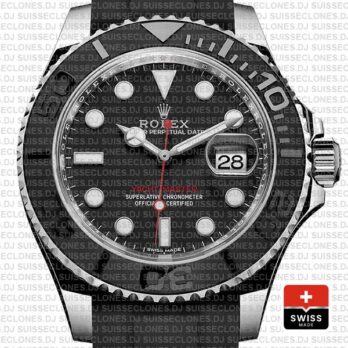 Rolex Yacht-Master Black Dial Stainless Steel Rolex Replica Watch