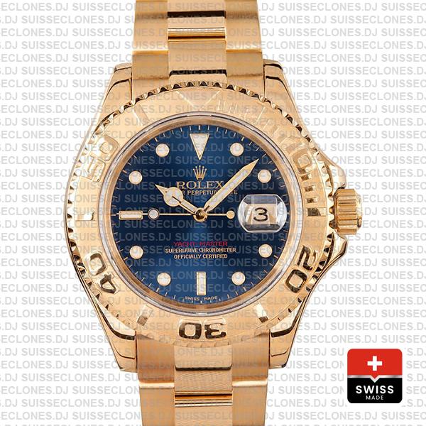 Rolex Yacht-Master Gold Blue Dial 40mm Swiss Replica Watch