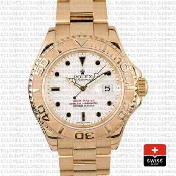 Rolex Yacht-Master 40mm 18k Yellow Gold White Dial Replica Watch