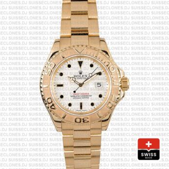 Rolex Yacht-Master 40mm 18k Yellow Gold White Dial Replica Watch