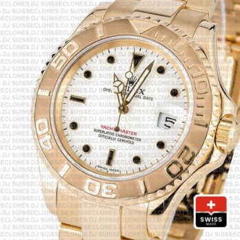 Rolex Oyster Perpetual Date Yacht-Master 18k Yellow Gold, White Dial 40mm