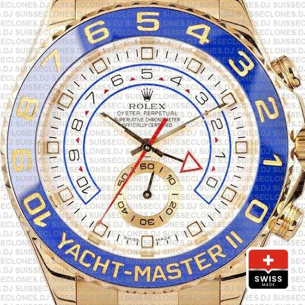 Rolex Yacht-Master II Yellow Gold White Dial Rolex Replica Watch