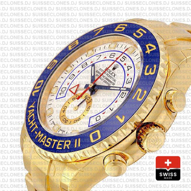 Rolex Yacht-Master II Yellow Gold White Dial Rolex Replica Watch