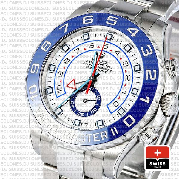 Rolex Oyster Perpetual Yacht-Master II 904L Stainless Steel White Dial 44mm with Blue Ceramic Bezel