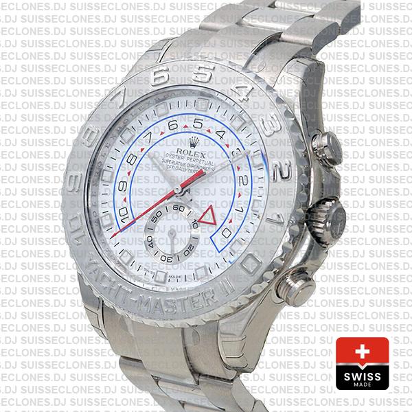 Rolex Yacht Master Ii White Dial 18k White Gold Platinum116689 44mm