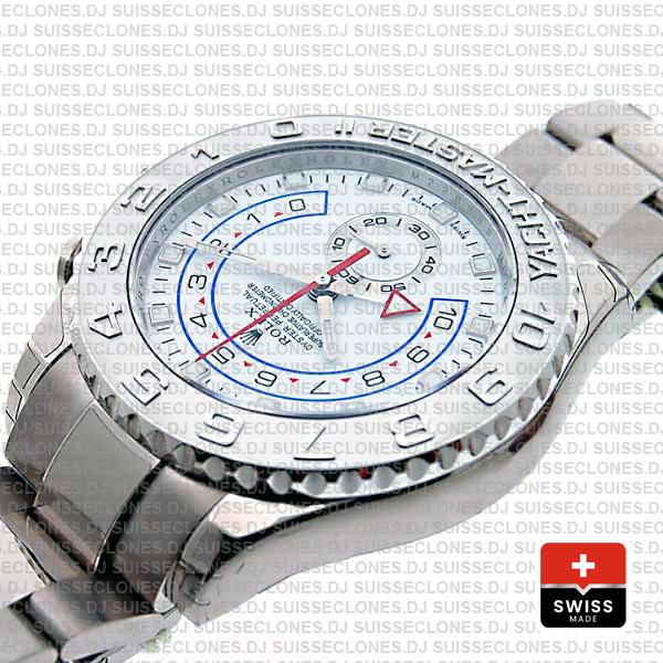 Rolex Yacht Master Ii White Dial 18k White Gold Platinum116689 44mm