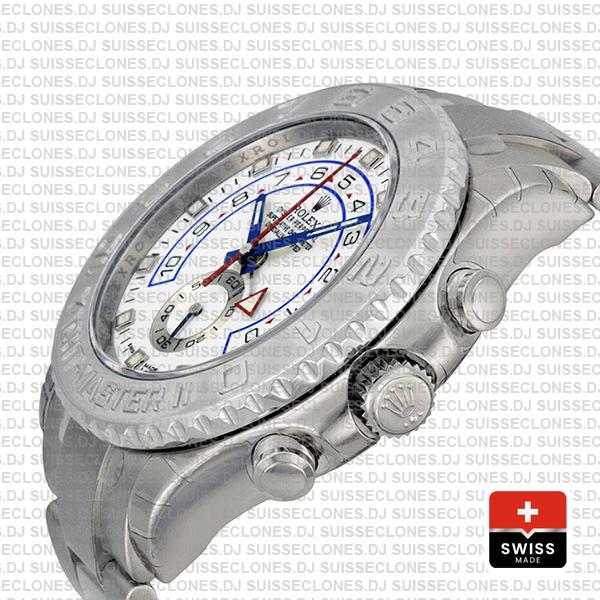 Rolex Yacht Master Ii White Dial 18k White Gold Platinum116689 44mm